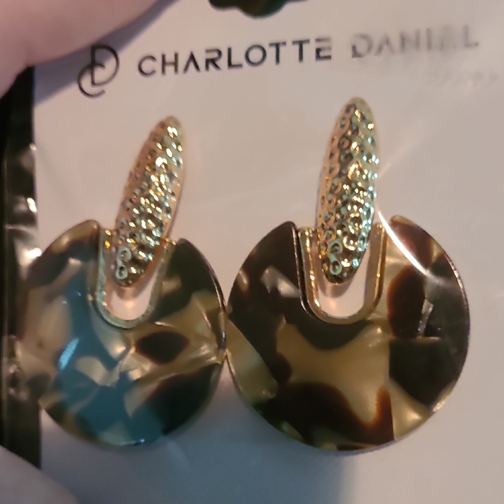 Charlotte Daniel Gold and Brown Earrings